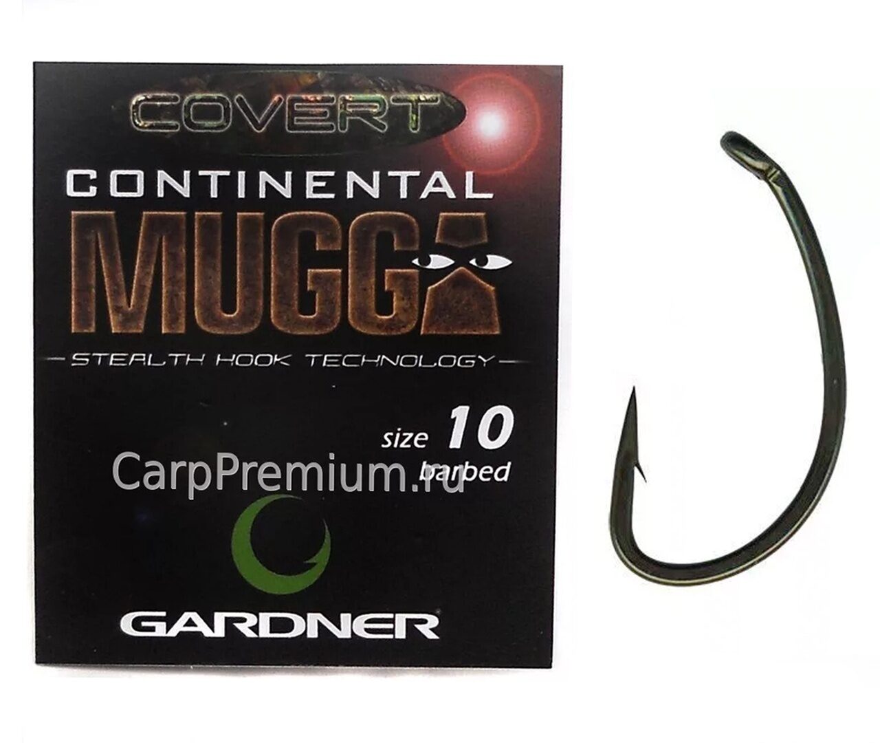 Карповые крючки Gardner (Гарднер) - Covert Conti Mugga Hooks Barbed, Размер 10