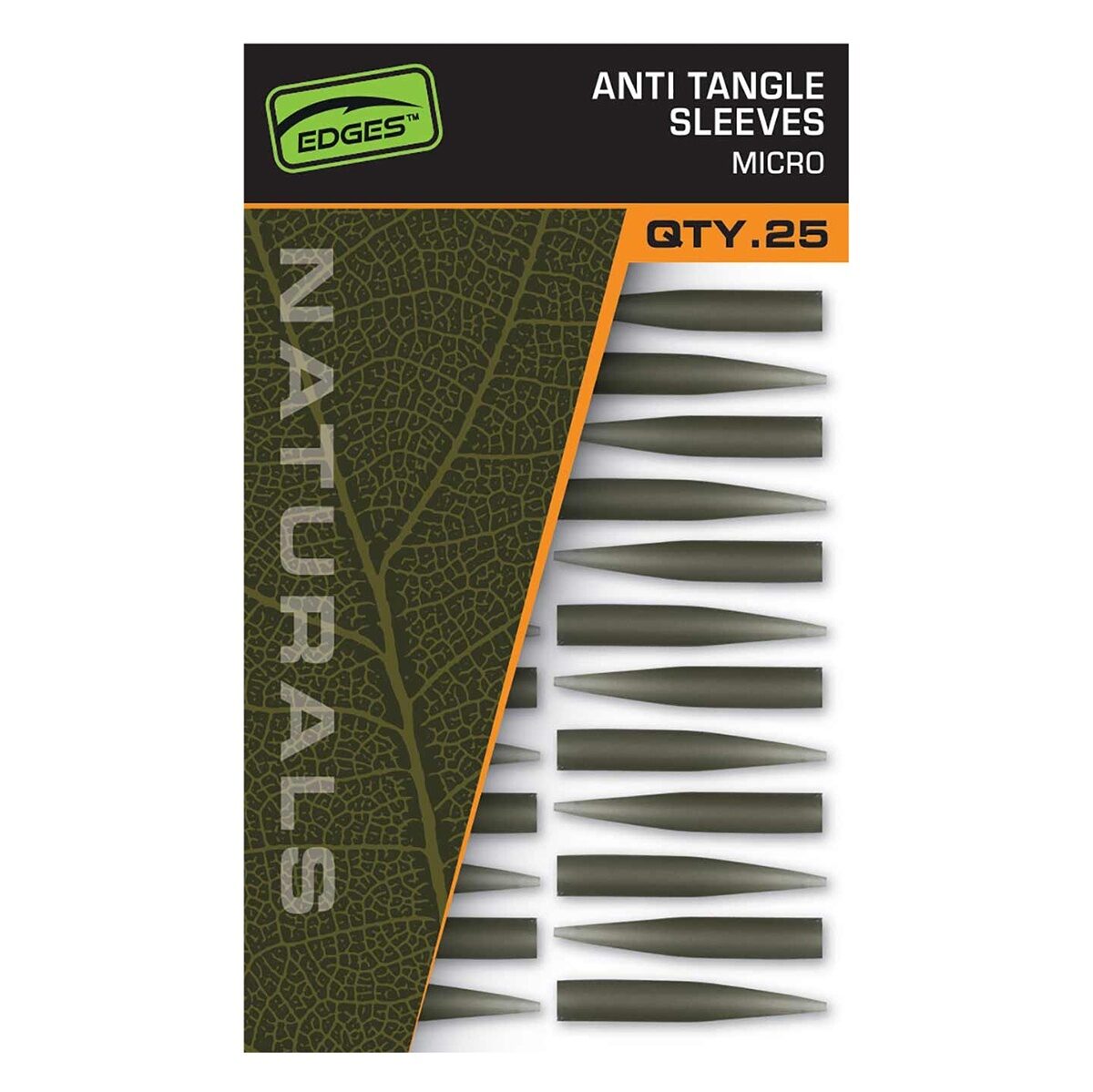 Отводчики для поводка Малые Зеленые Fox (Фокс) - Edges Naturals Micro Anti Tangle Sleeves, 25 шт