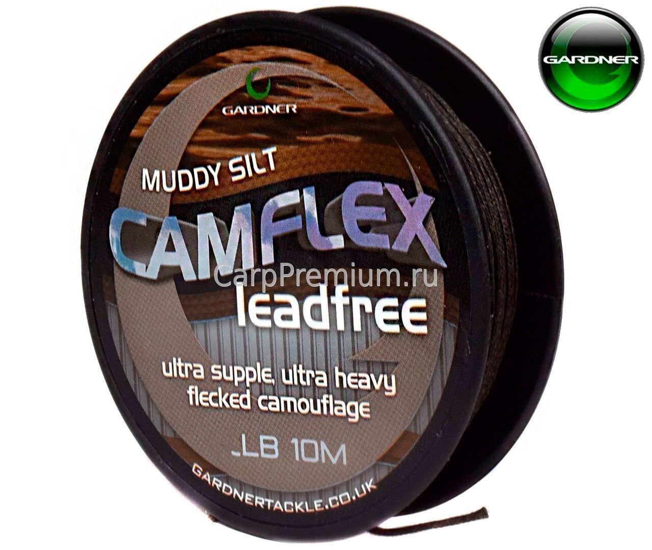 Лидкор без свинцового сердечника Серый Gardner (Гарднер) - CamFlex Continental Leadfree Muddy Silt 29.5 кг / 65 lb, 10 м