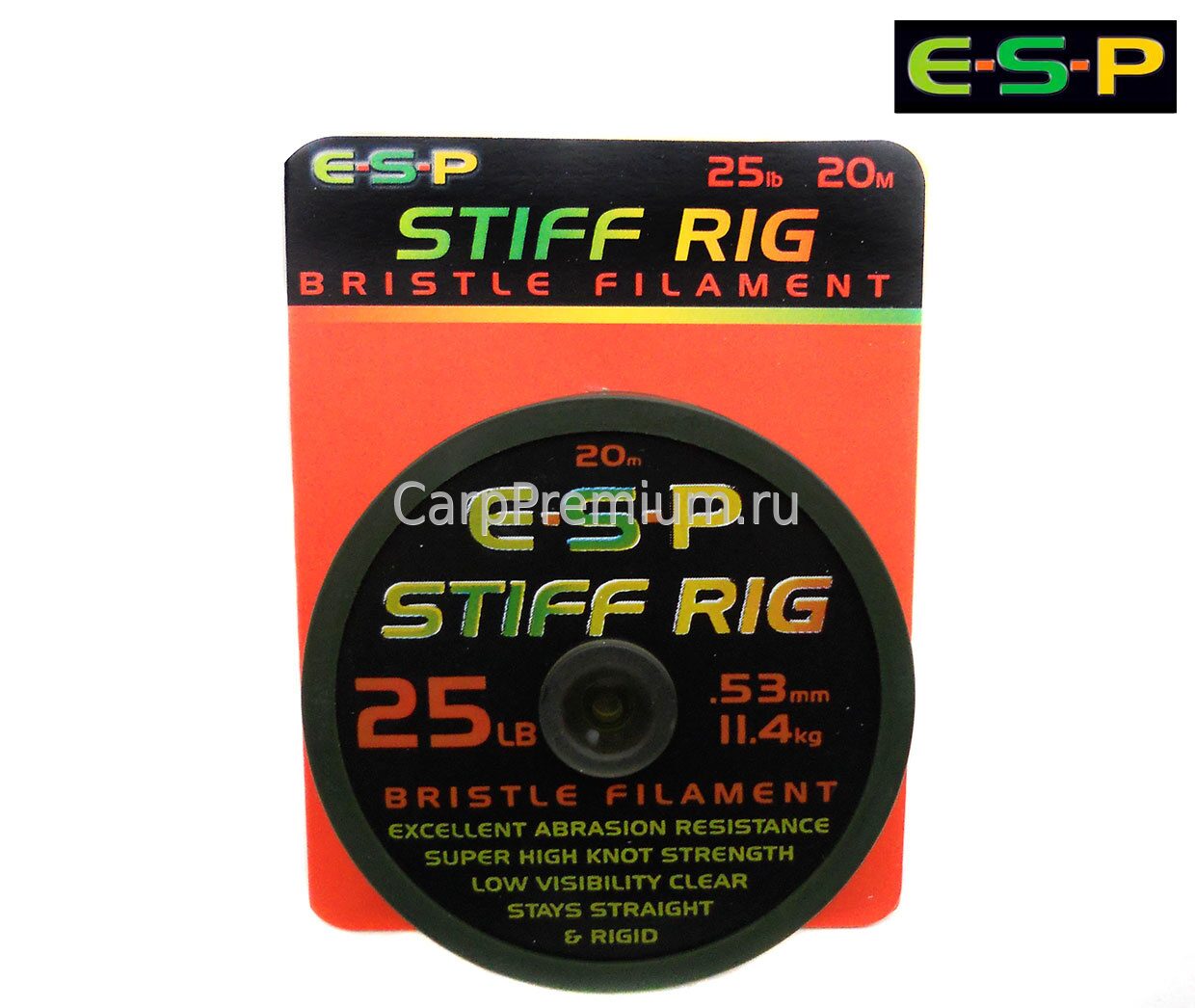 Поводковый материал жёсткий моно ESP (ЕСП) - Stiff Rig Filament 11.4 кг / 25 lb, 20 м