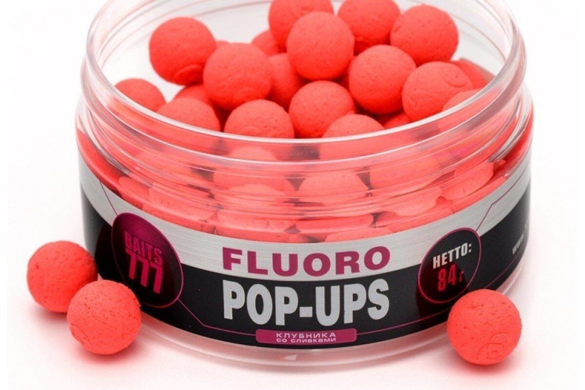 Бойлы дамбелсы плавающие 12 х 14 мм Клубника 777 Baits (Лихоносовы) - Likhonosov Dumbbells Strawberry Fluoro Pop-Up