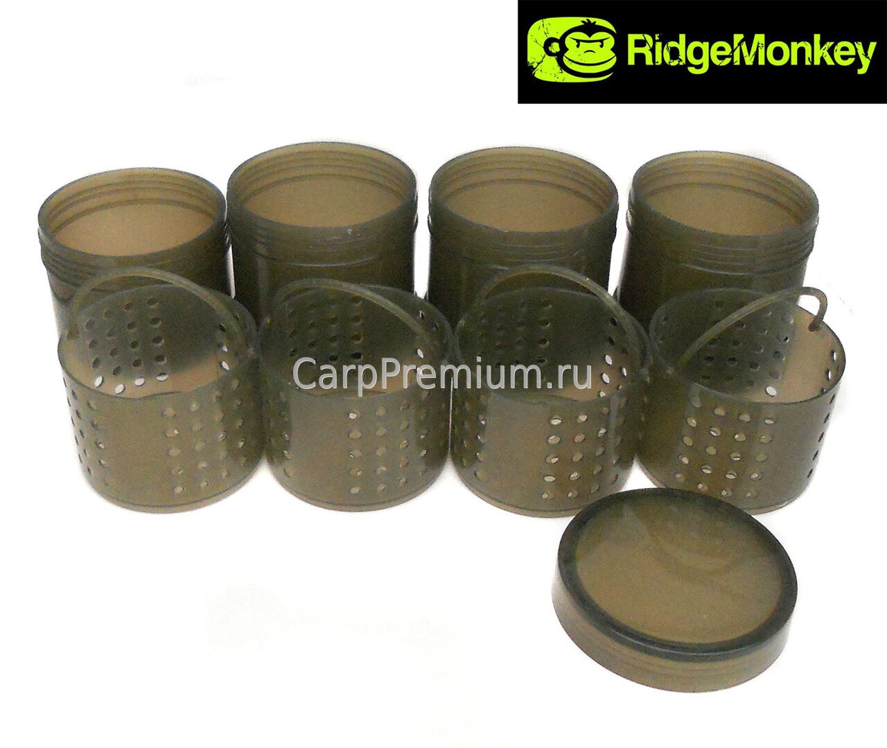 Баночки модулярные для насадки в наборе Зеленый Ridge Monkey (Ридж Манки) - Modular Hookbait Pots Green