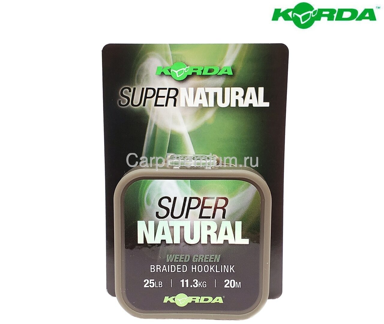 Поводковый материал Без оболочки Мягкий Зеленый 11.3 кг Korda (Корда) - Korda SuperNatural Weed Green 25 lb, 20 м