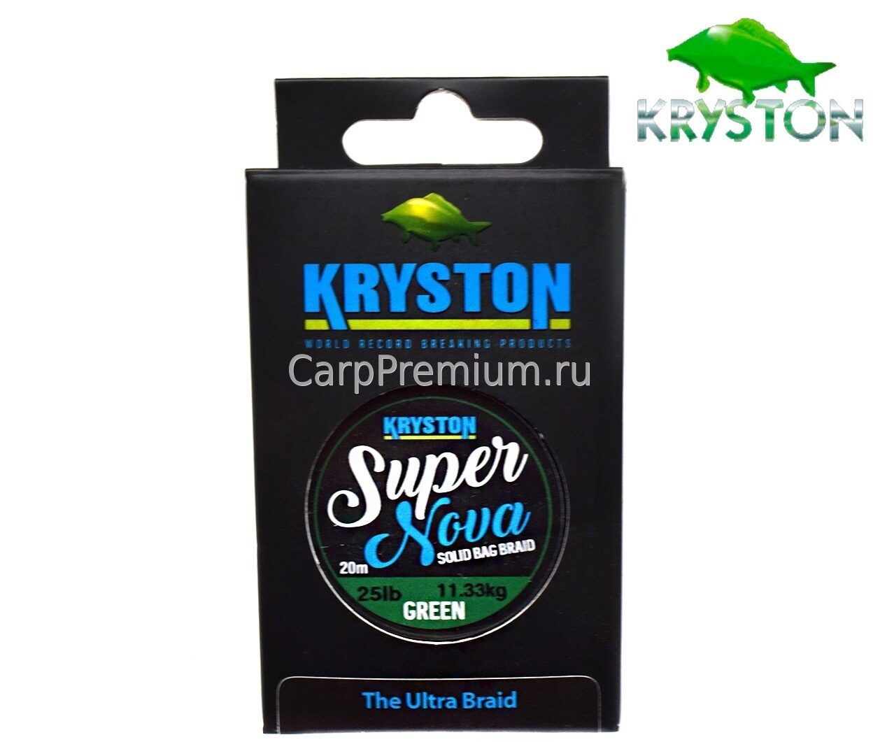 Поводковый материал Без оболочки Зеленый Kryston (Кристон) - Super Nova Solid Bag Braid Weed Green 11.34 кг / 25 lb, 20 м