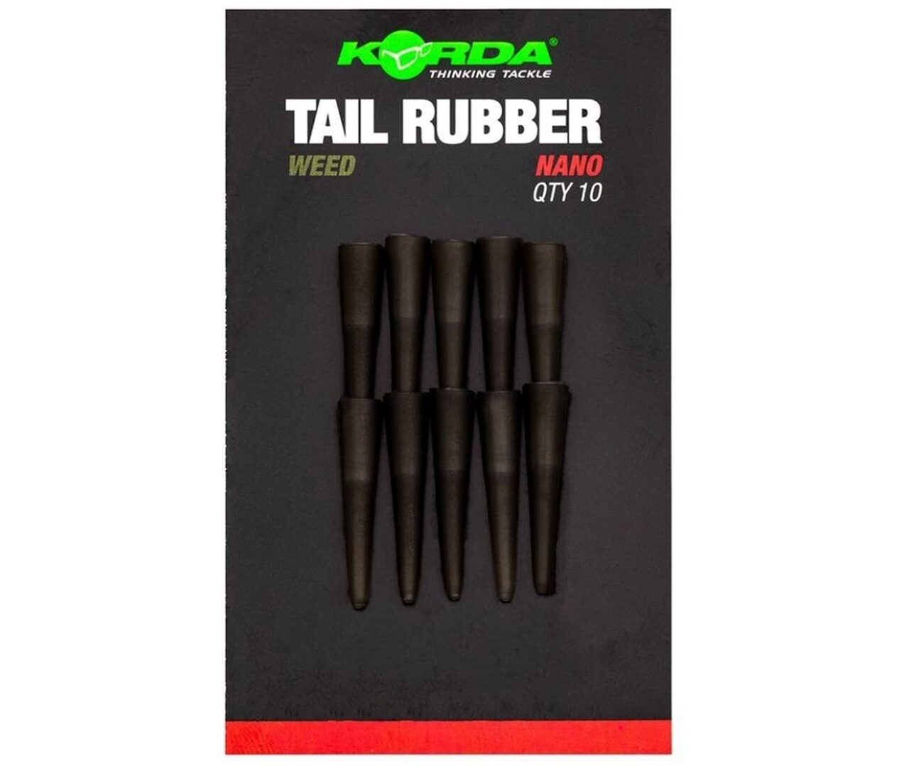 Конусный противозакручиватель Зеленый Korda (Корда) - Tail Rubber Nano Weed, 10 шт