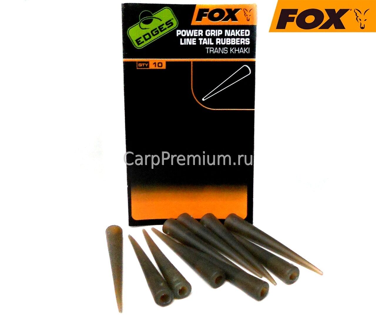Конус усиленный для клипсы Fox (Фокс) - EDGES Power Grip Naked line Tail Rubbers, Размер 7, 10 шт