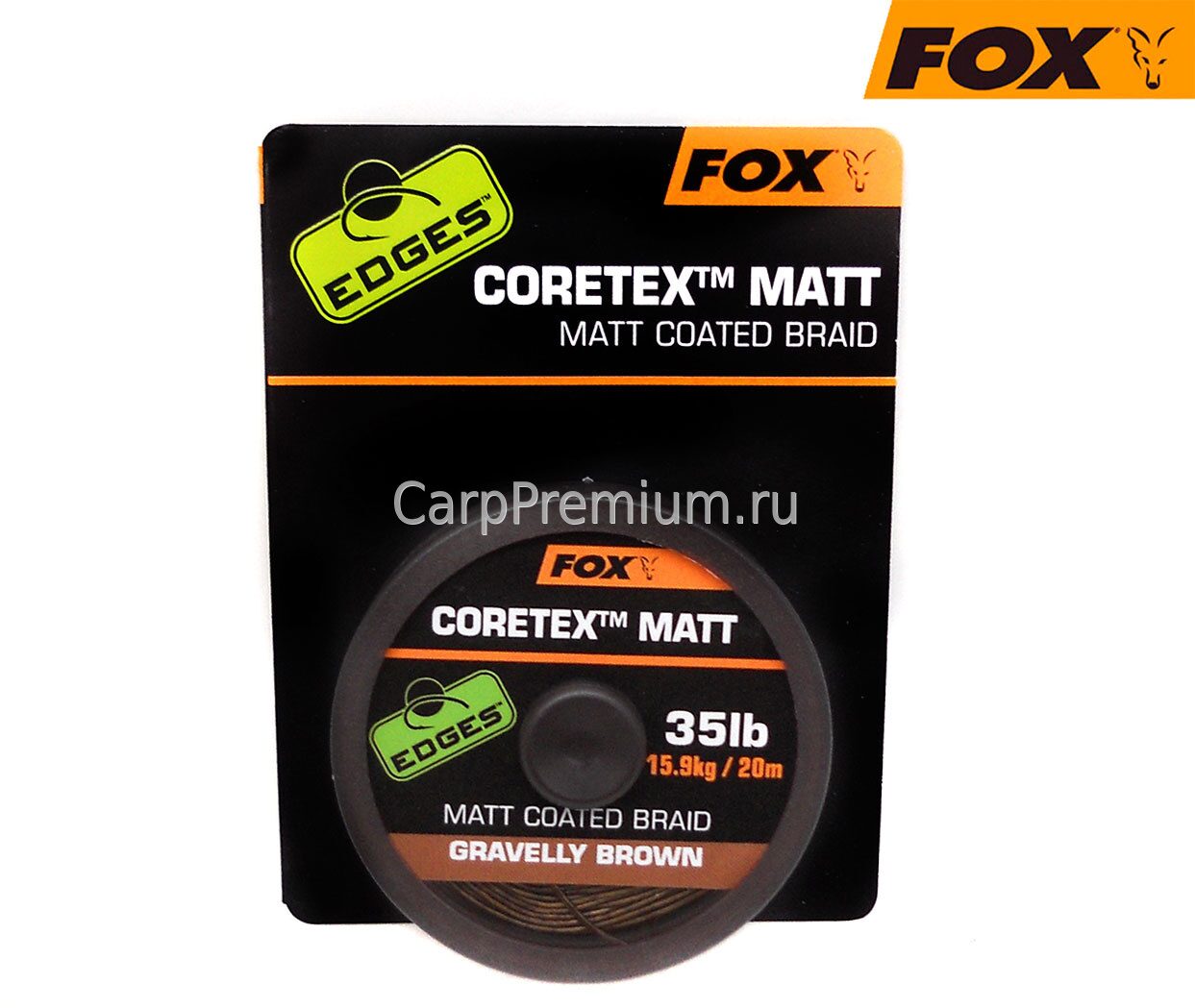 Поводковый материал в оплетке Коричневый 15.9 кг Fox (Фокс) - EDGES Coretex Matt Gravelly Brown 35lb, 20 м