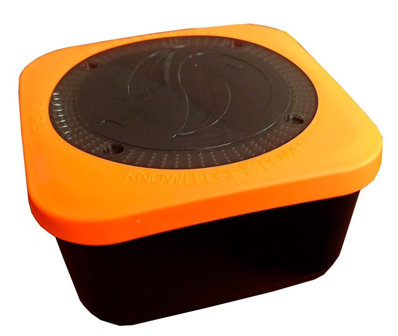 Контейнер с крышкой с отверстиями Большой Guru (Гуру) - Bait Box Black and Orange 3.3 pt, 1.875 л