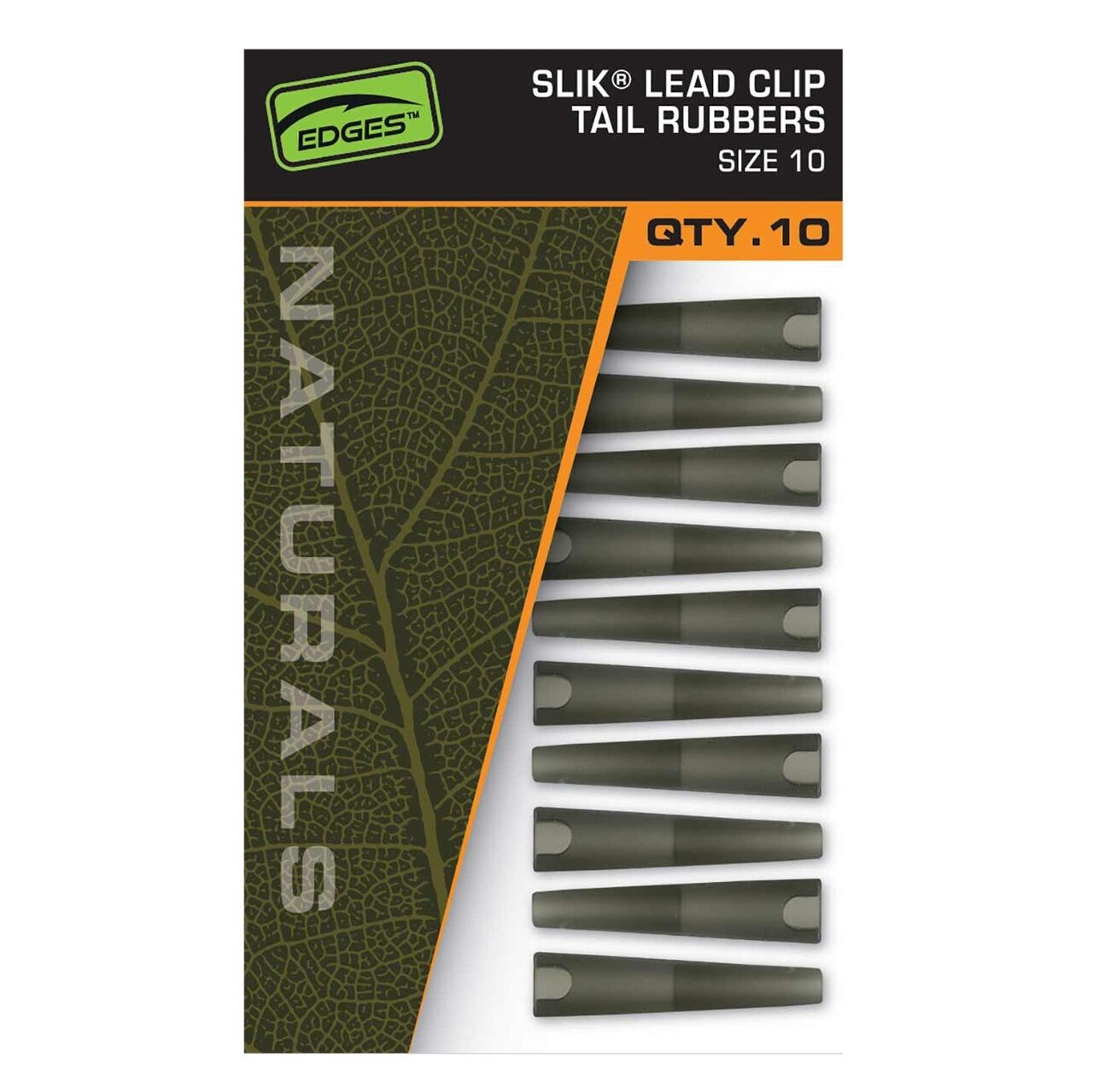 Конуса для безопасных клипс Зеленые Fox (Фокс) - Edges Naturalso Slik Lead Clip Tail Rubbers, Размер 10, 10 шт