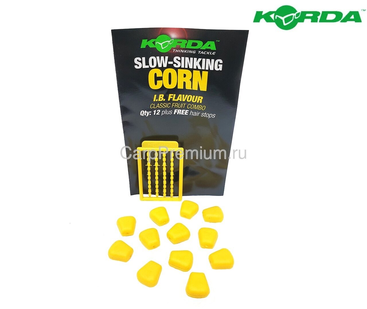 Искусственная медленно тонущая кукуруза Фрукты Желтая Korda (Корда) - Slow Sinking Corn IB Yellow, 12 шт