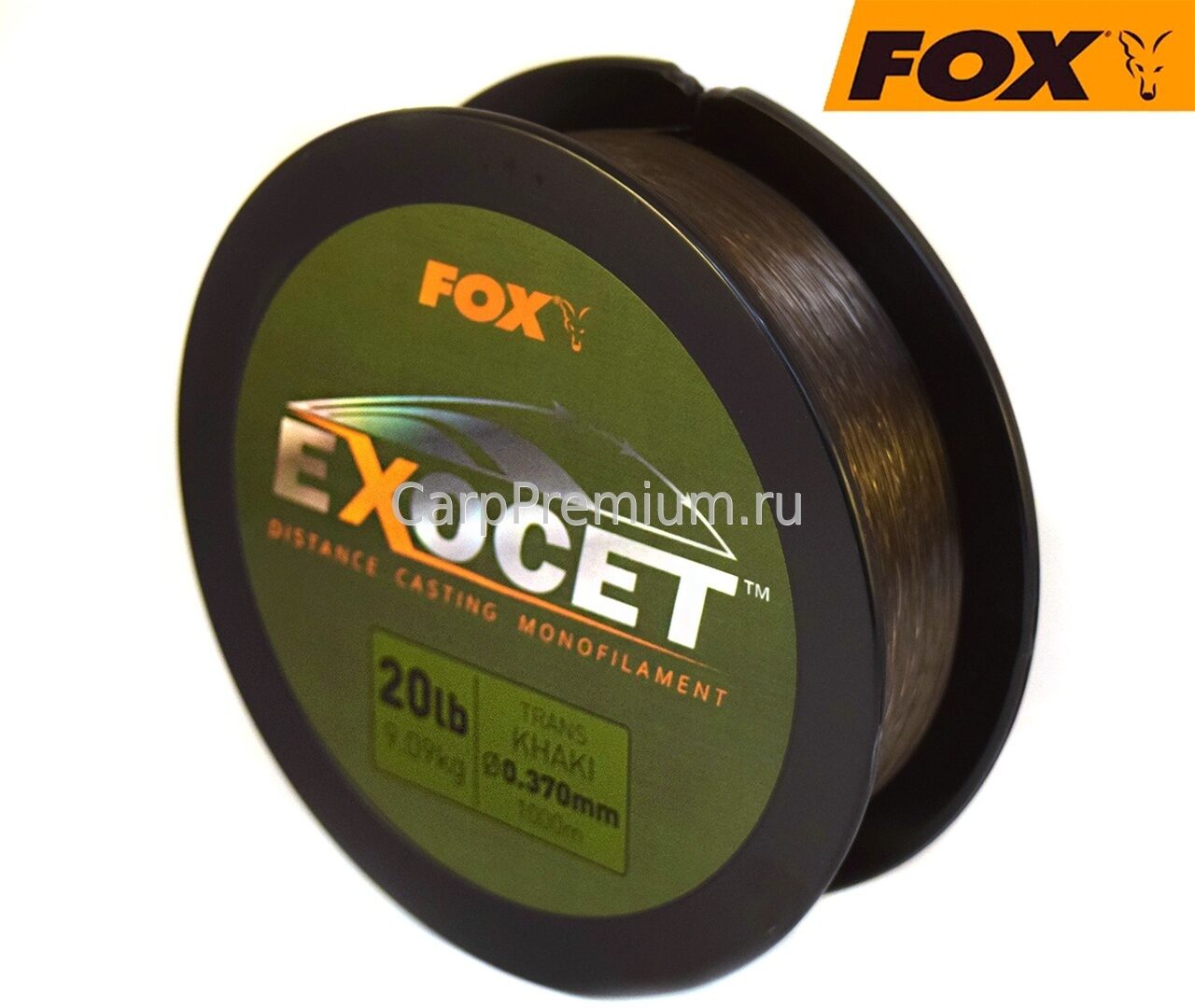 Леска Монофильная карповая 0.370 мм Fox (Фокс) - Exocet Mono Trans Khaki 9.09 кг/20lb, 1000 м