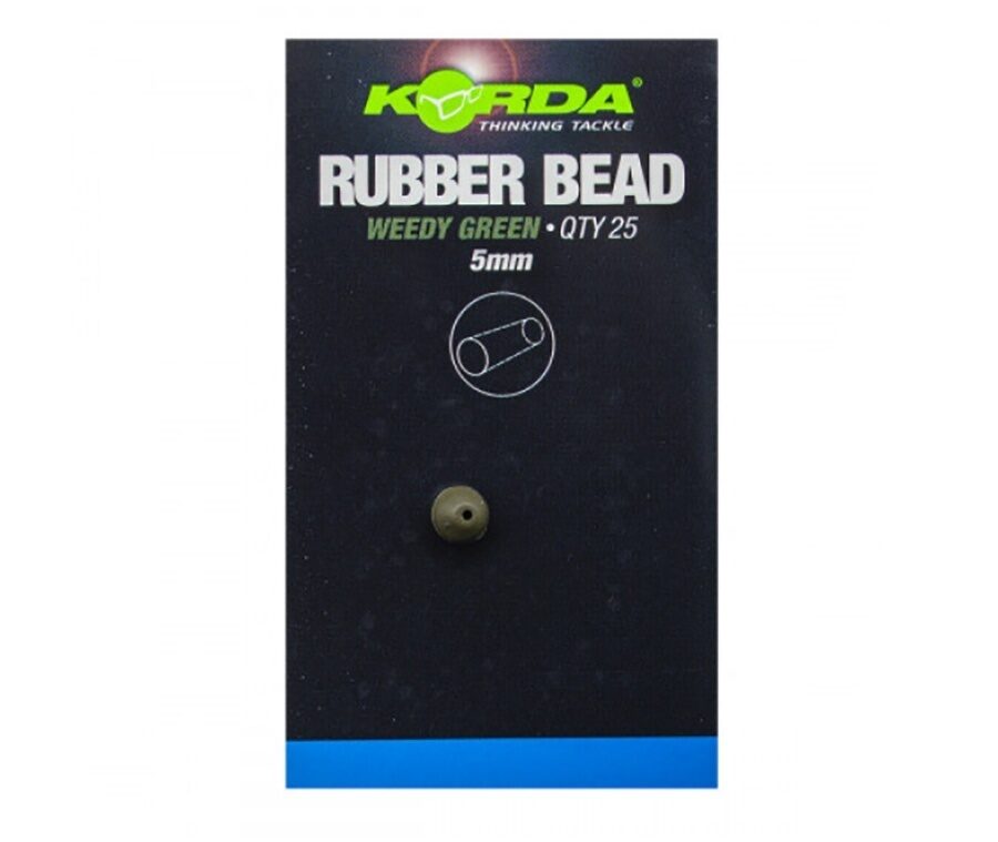 Бусины для оснасток 5 мм Зеленая Korda (Корда) - Rubber Bead Green, 25 шт