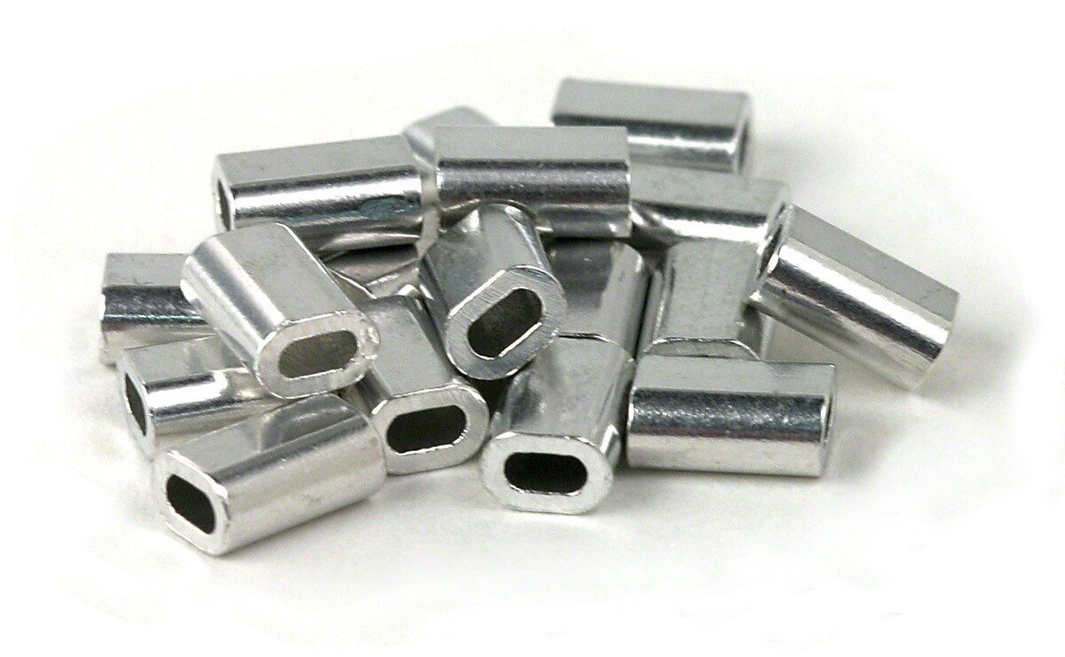 Обжимные овальные трубки алюминиевые 1.0 мм MadCat - Aluminum Crimp Sleeves, 16 шт
