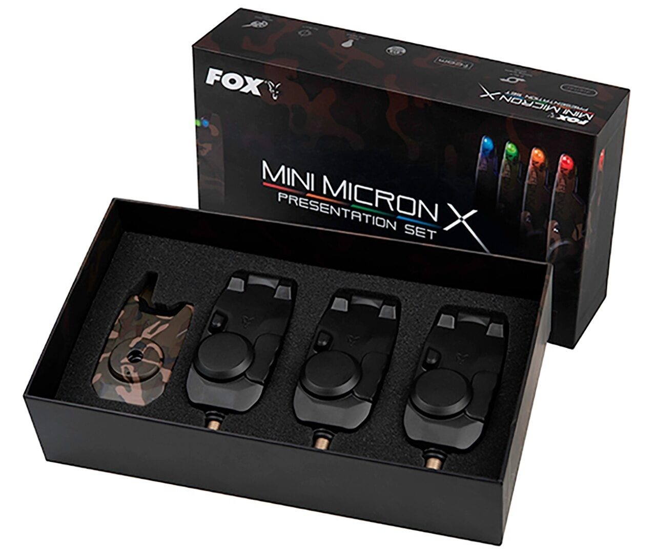 Набор сигнализаторов с пейджером Fox (Фокс) - Mini Micron X 3 Rod Ltd Edition Camo Set 3 + 1