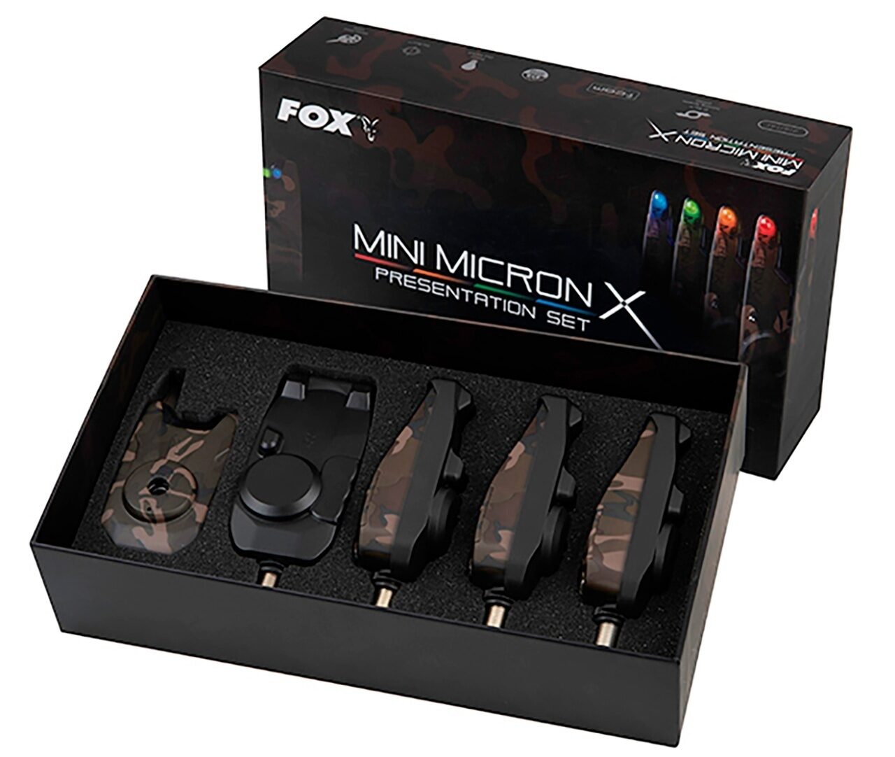 Набор сигнализаторов с пейджером Fox (Фокс) - Mini Micron X 4 Rod Ltd Edition Camo Set 4 + 1
