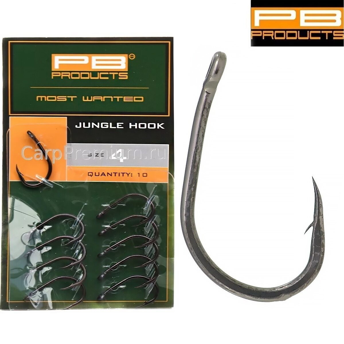 Крючки карповые PB Products - Jungle DBF, Размер № 4, 10 шт