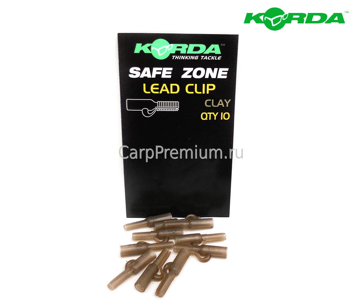 Клипсы для грузил Коричневые Korda (Корда) - Safe Zone Lead Clip Clay, 10 шт