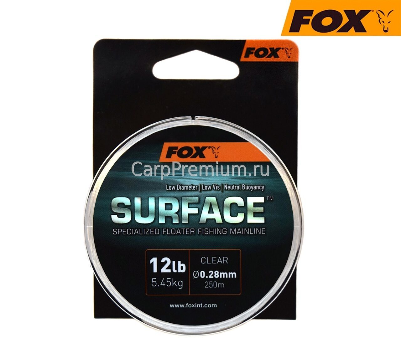 Леска плавающая Прозрачная 0.286 мм Fox (Фокс) - Surface Floater Mainline Clear 5.4 кг/12lb, 250 м