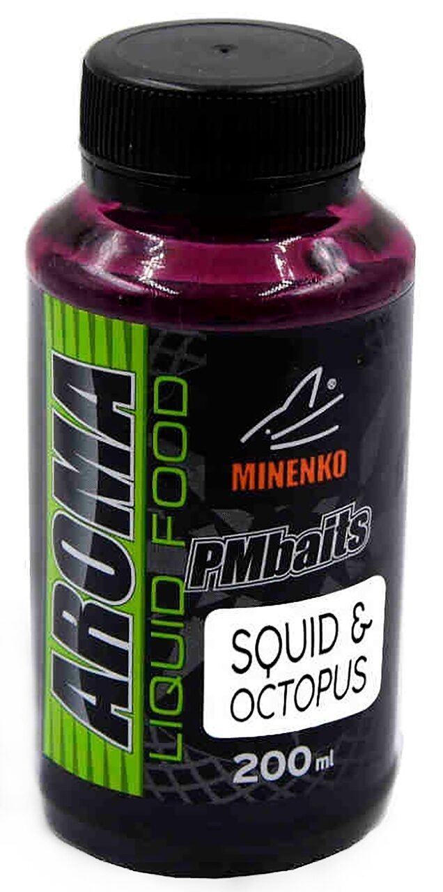 Ароматизатор Кальмар / Осьминог Minenko (Миненко) - PMbaits Aroma Liquid Food Squid & Octopus, 200 мл