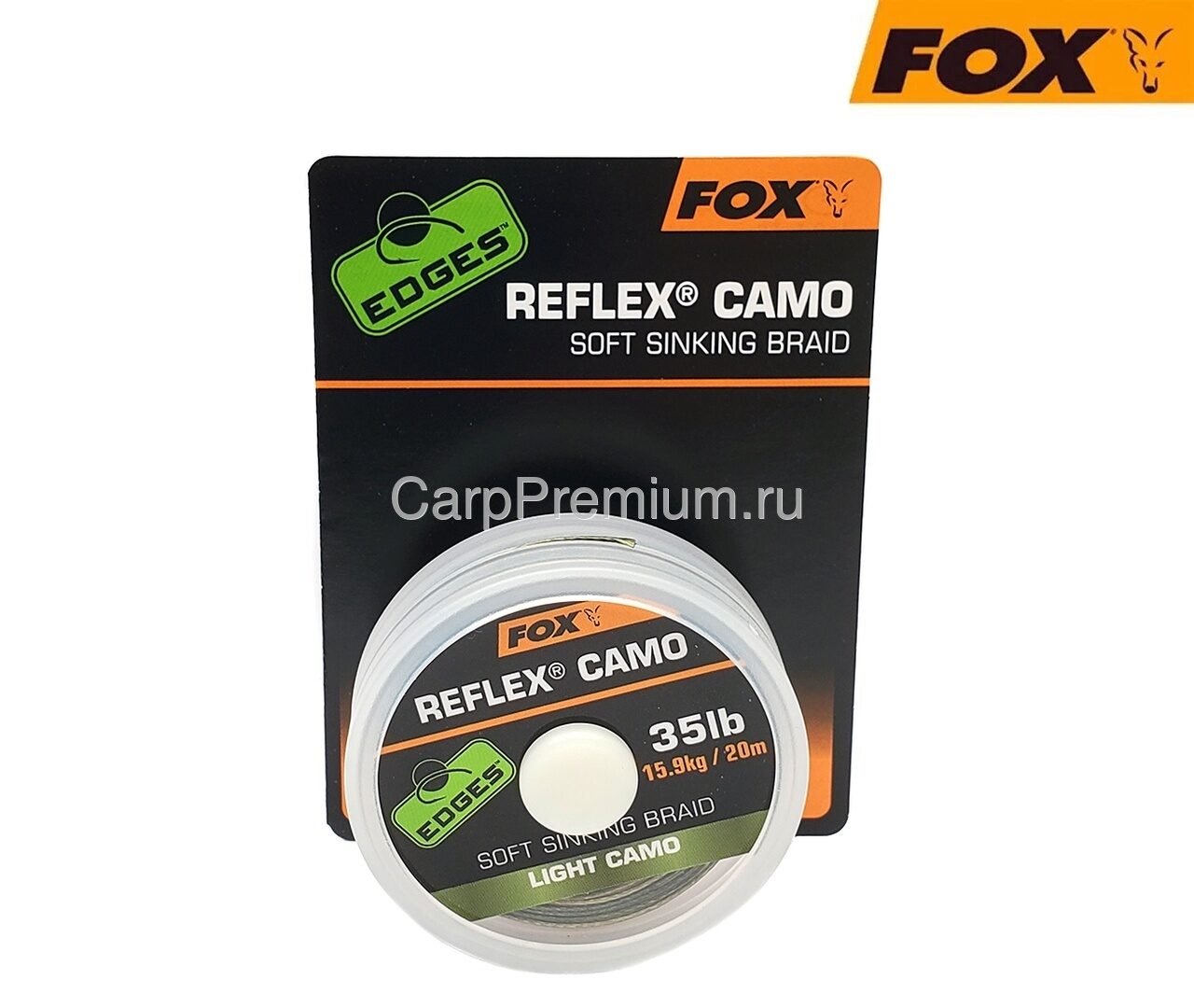 Поводковый материал без оплетки Камуфляжный Fox (Фокс) - EDGES Reflex Camo 15.9 кг / 35lb, 20 м