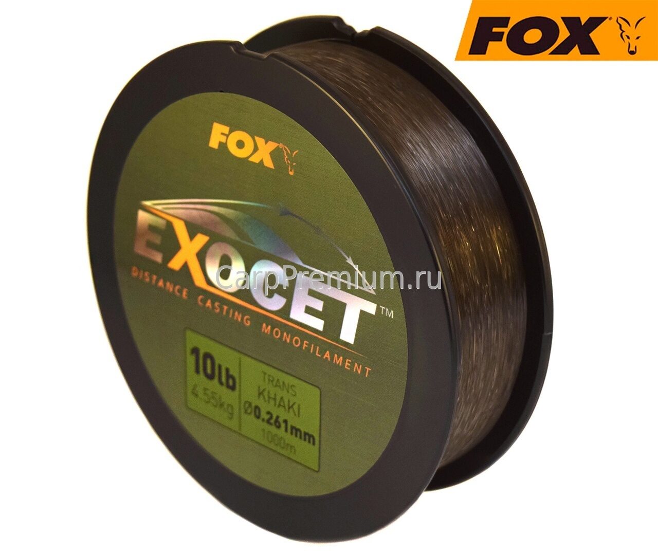 Леска карповая 0.261 мм Fox (Фокс) - Mono Trans Khaki 4.55 кг/10lb, 1000 м
