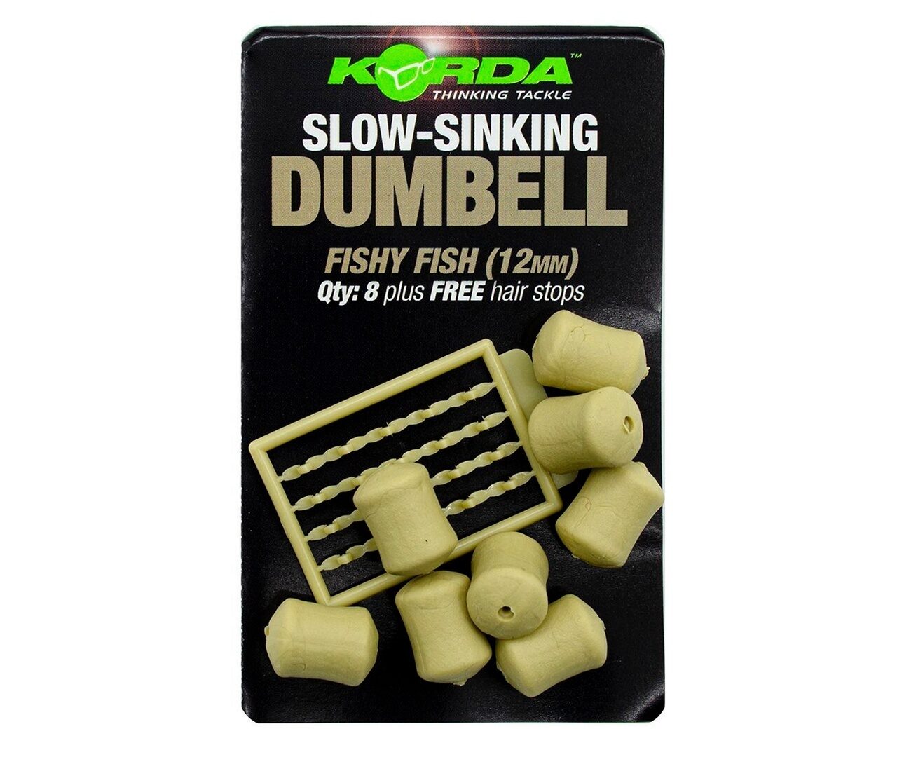 Искусственная медленно тонущая насадка Дамбеллс Рыба Бежевая 12 мм Korda (Корда) - Dumbell Slow Sinking Fishy Fish, 8 шт