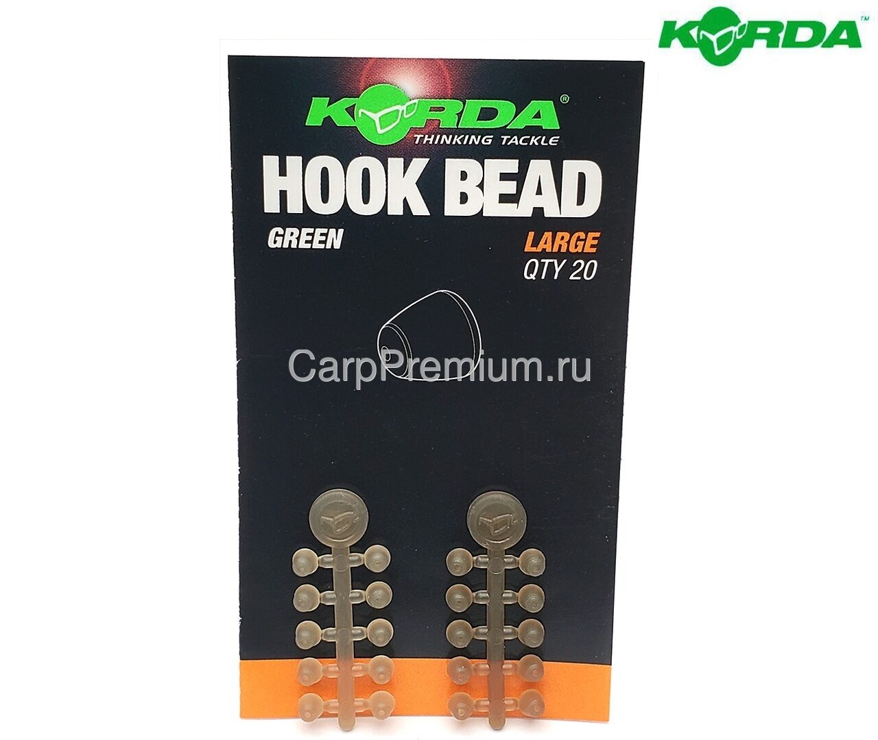 Бусины стопорные на крючок Большие Korda (Корда) - Hook Bead Large, 20 шт
