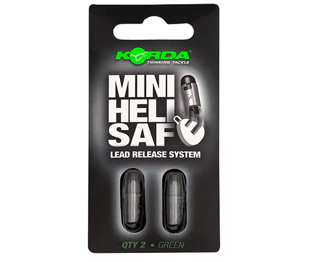 Быстросъемы для грузил Мини Зеленые Korda (Корда) - Mini Heli Safe Lead Release System Green, 2 шт
