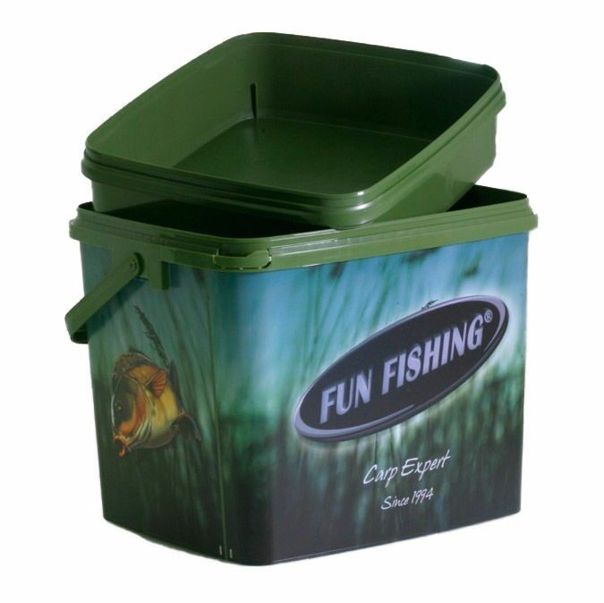 Ведро квадратное с дополнительным контейнером Fun Fishing (Фан Фишинг) - Seau avec bassine integree, 10 л