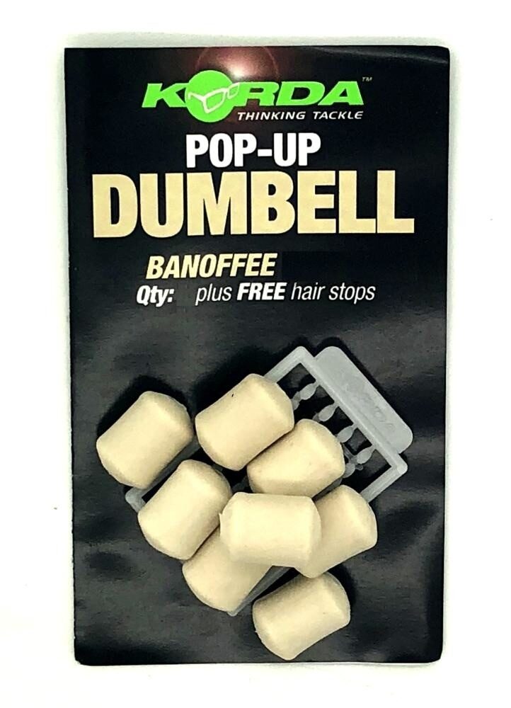 Плавающая искусственная насадка Дамбеллс Банан и Карамель 8 мм Korda (Корда) - Dumbell Pop-Up Banoffee White, 10 шт