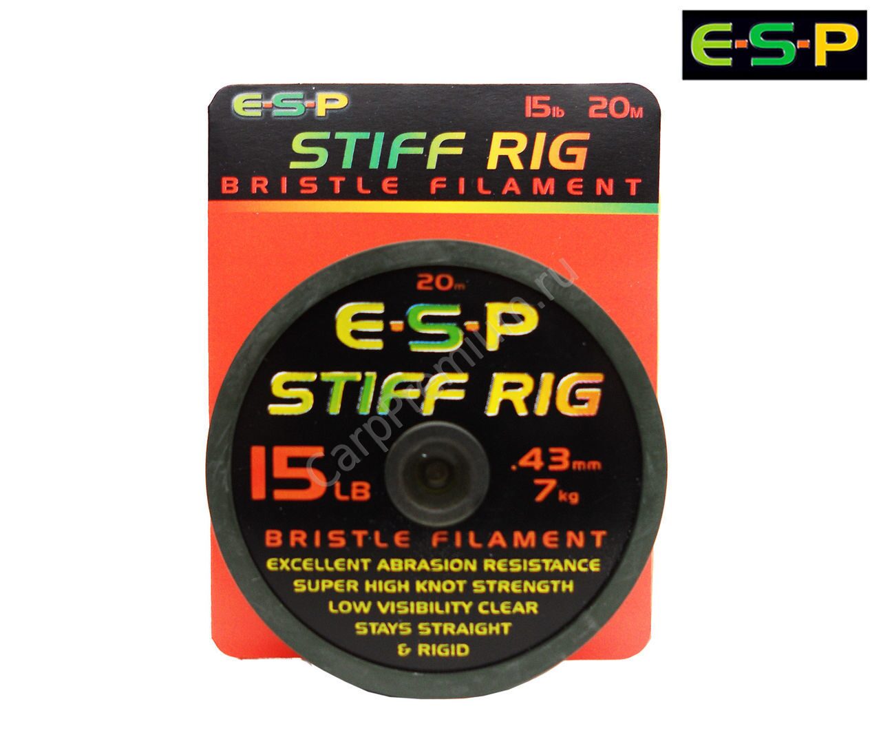 Поводковый материал жёсткий моно ESP (ЕСП) - Stiff Rig Filament 6.8 кг / 15 lb, 20 м