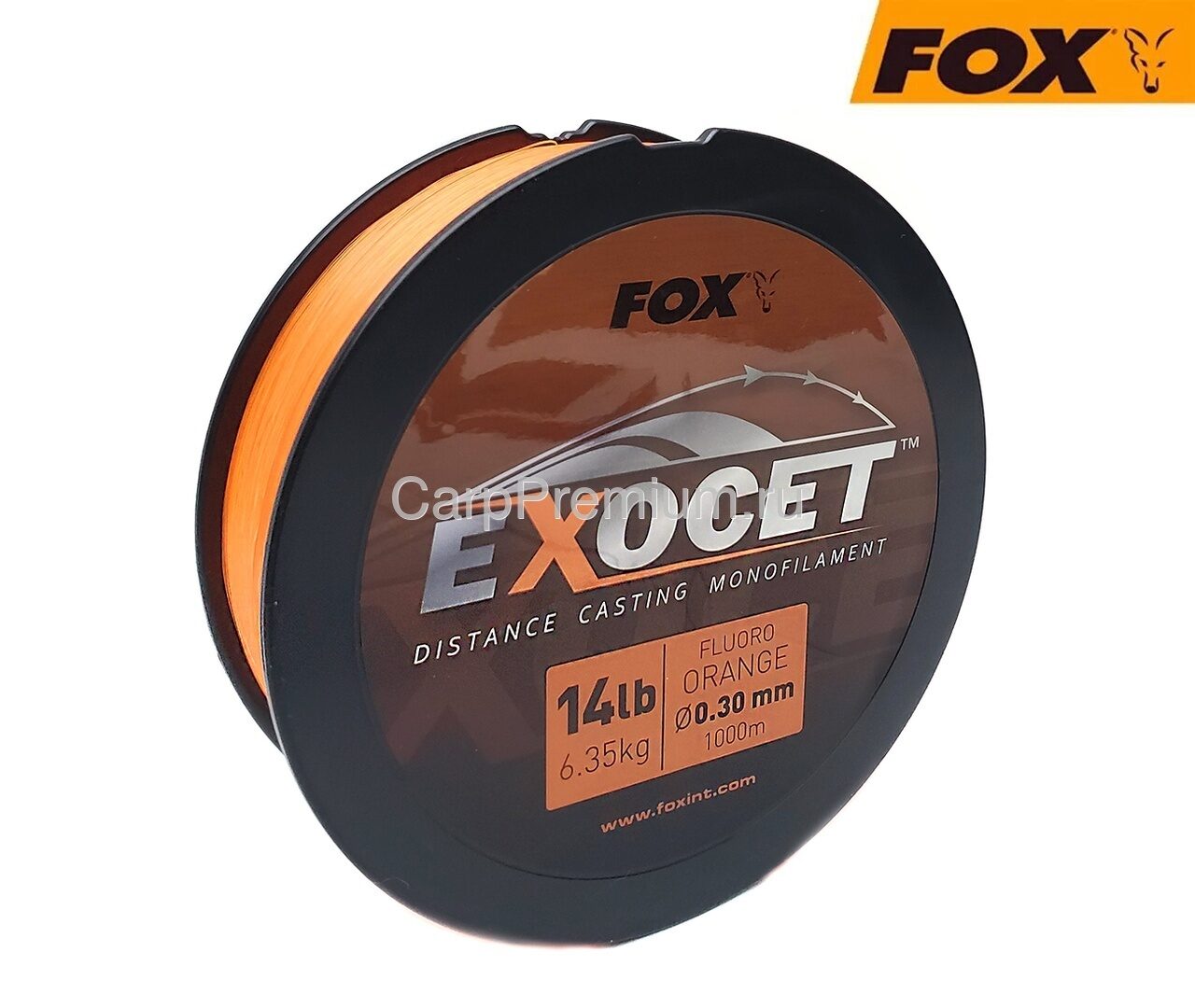Леска Монофильная карповая 0.30 мм Флюро-Оранжевая Fox (Фокс) - Exocet Fluoro Orange Mono 14lb / 6.5 кг, 1000 м