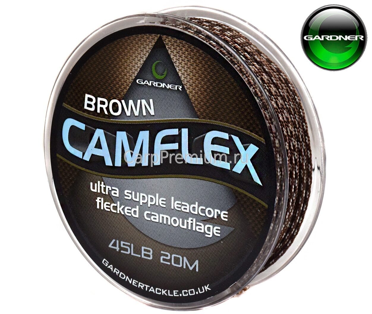 Лидкор со свинцовым сердечником Коричневый Gardner (Гарднер) - CamFlex Leadcore Camo Fleck Brown 20.4 кг / 45 lb, 20 м